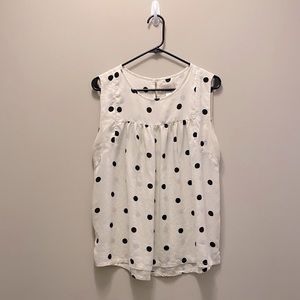 LOFT- Black &White Polka Dot Top-Size Medium
